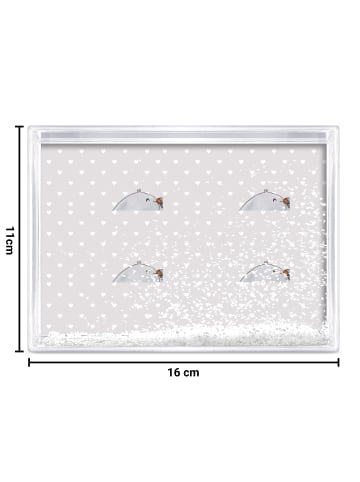 Mr. & Mrs. Panda Fotoaufsteller Turteltauben Liebe ohne Spruch in Grau Pastell