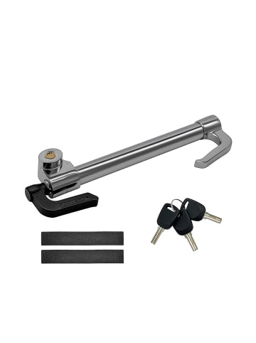 relaxdays Lenkradschloss in Silber/Schwarz - bis 81 cm