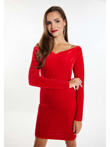 faina Damen Mini Langarmkleid in Rot