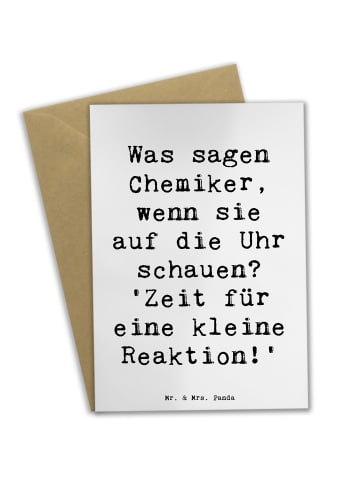 Mr. & Mrs. Panda Grußkarte Spruch Chemiker Reaktion mit Spruch in Weiß