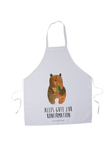 Mr. & Mrs. Panda Grillschürze Bär Konfirmation mit Spruch in Weiß
