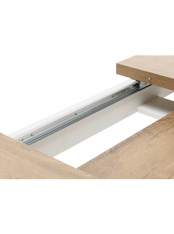 Furn.Design Esstisch weiß Pinie, Eiche hell Landhaus, Küchentisch ausziehbar 160 - 200 cm