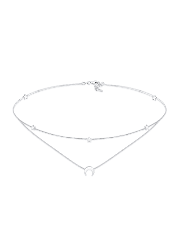 Elli Halskette 925 Sterling Silber Astro, Halbmond, Sterne, Stern in Silber
