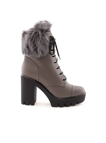 Giuseppe Zanotti Beige Öko Leder Schnür- Stiefel