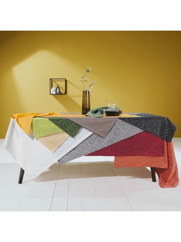 Erwin Müller Jacquard, Baumwollmischung Mitteldecke Oberhausen in curry