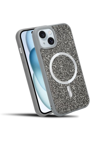 cadorabo Hülle für iPhone 15 Glitzer Schutzhülle in Grau