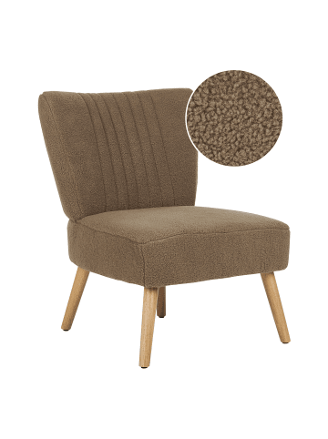 Beliani Sessel VAASA in Braun/Heller Holzfarbton - (W) 61 x (H) 85 x (L) 60 cm