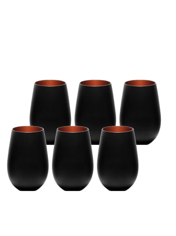 Stölzle 6er Set Becher Elements 465 ml in Schwarz-Bronze