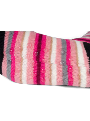 styleBREAKER ABS Kuschelsocken Streifen Flamingo in Altrose