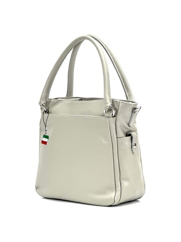 Florence Florence Handtasche, Umhängetasche Leder hellgrau ca. 38cm