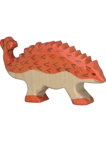 Holztiger Ankylosaurus aus Holz in rot