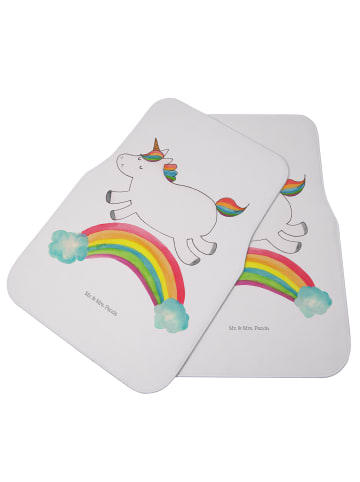 Mr. & Mrs. Panda Fahrer Autofußmatte Einhorn Regenbogen ohne Spruch in Weiß