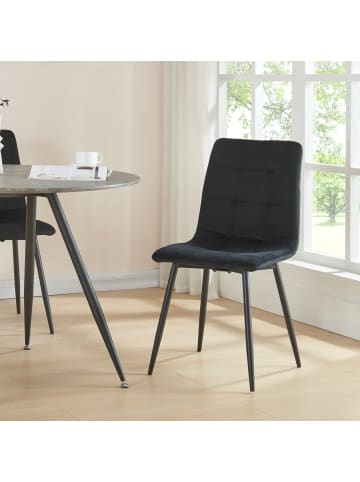 en.casa Esszimmerstuhl Lexnitz 2er Set in Schwarz (H)89cm (B)44cm (T)45cm
