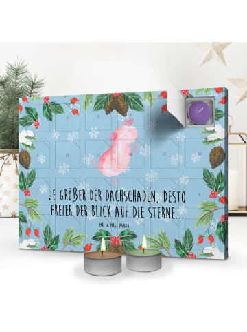 Mr. & Mrs. Panda Adventskalender Axolotl Tanzen mit Spruch in Eisblau