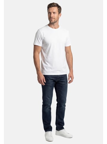 Lerros T-Shirt Basic in Weiß / schwarz / dunkelblau