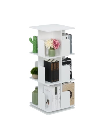 relaxdays Bücherregal in Weiß - (B)39 x (H)95 x (T)39 cm