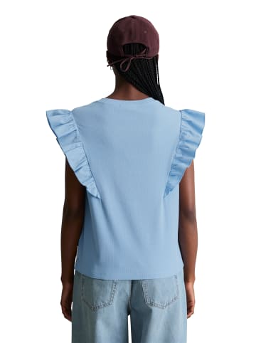 Marc O'Polo DENIM Ärmelloses Rüschen-Top regular in Flaxflower Blue