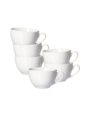 Ritzenhoff & Breker 6er Set Kaffeetassen Volos 220 ml weiß in weiß