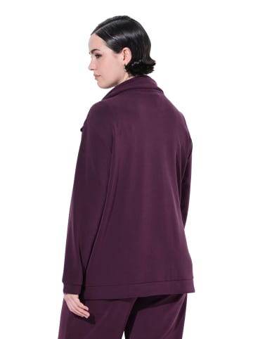 Ulla Popken Sweatjacke in dunkle pflaume