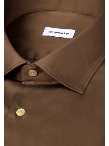 Seidensticker Business Hemd Slim in Braun