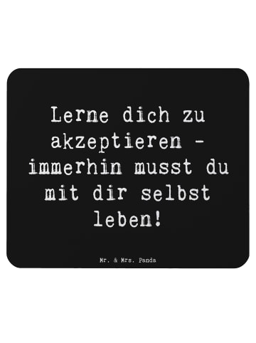 Mr. & Mrs. Panda Mauspad Spruch Selbstakzeptanz Lernen mit Spruch in Schwarz