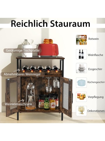 COSTWAY Weinschrank in Braun