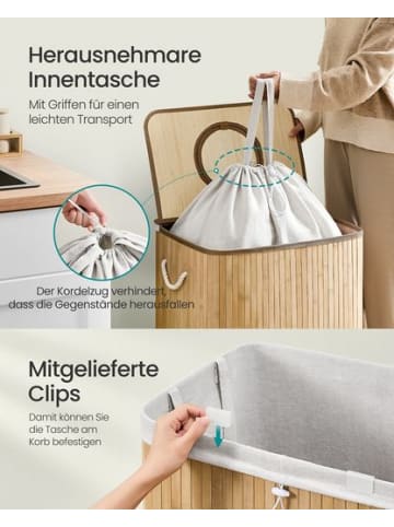 SONGMICS Ronex in Naturbeige - (B)40.5 x (H)61 x (T)50.5 cm