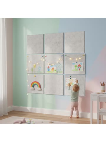 relaxdays 12 x Filzpinnwand in Grau - (B)30 x (H)30 x (T)0,9 cm