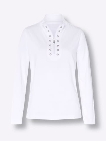 Sieh an! Stehkragenshirt in weiß