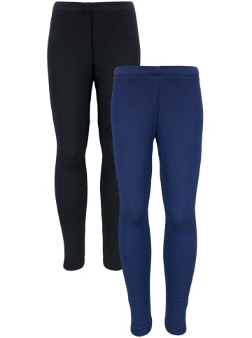 TupTam Mädchen Winter Leggings 2er PACK Gefüttert in schwarz/blau