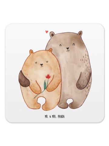 Mr. & Mrs. Panda Untersetzer Set Bären Liebe ohne Spruch in Weiß