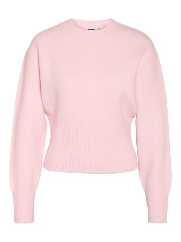 Noisy may Strukturierter Strickpullover Rundhalsausschnitt in Rosa-2