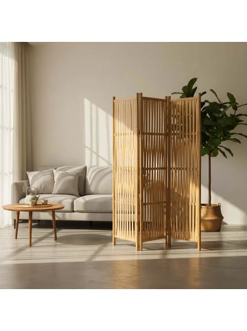 relaxdays Paravent in Natur - (B)126 x (H)170 cm