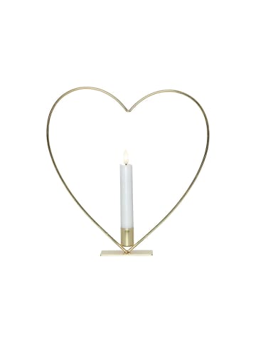 STAR Trading LED Dekoleuchte ,Flamme Heart' mit goldenem Herz, Batterie + Timer, fl