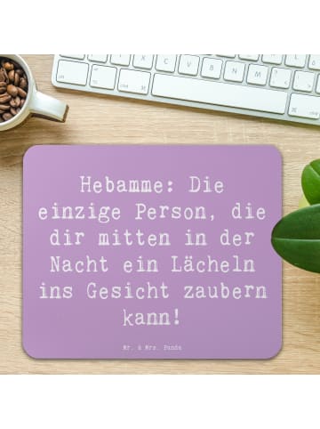 Mr. & Mrs. Panda Mouse Pad Spruch Hebamme Lächeln mit Spruch in Lavendeltraum