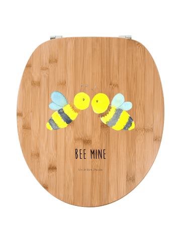Mr. & Mrs. Panda WC Brille Biene Liebe mit Spruch in Braun
