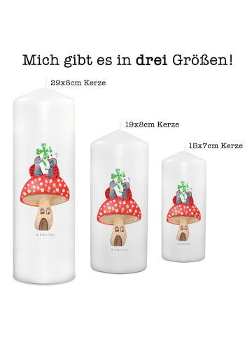 Mr. & Mrs. Panda Kerze Marienkäfer Fliegenpilz ohne Spruch in Weiß