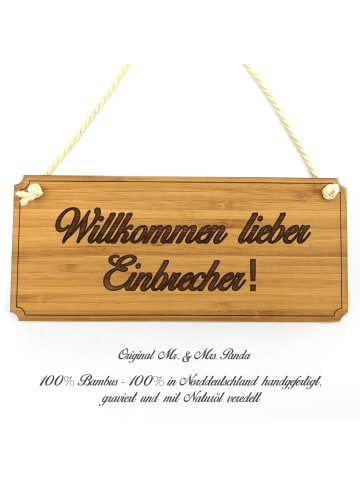 Mr. & Mrs. Panda Türschild Willkommen lieber Einbrecher! mit Spruch in Keine Angabe