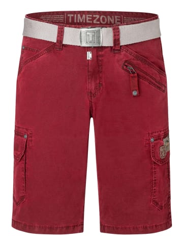 Timezone Herren Cargoshorts mit Gürtel und Taschen in Rot