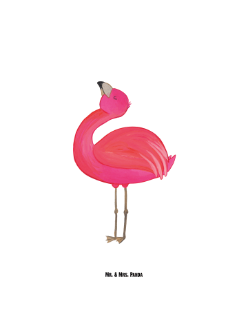 Mr. & Mrs. Panda Isolierflasche Flamingo Stolz ohne Spruch in Weiß