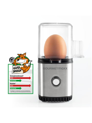 Gourmetmaxx GOURMETmaxx Eierkocher für 1 Ei 70W Edelstahl/schwarz