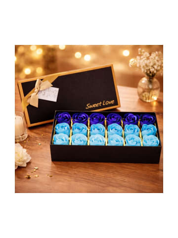 Wisam® Ewige Duftrosen Box Blau 18 Rosen Geschenk Deko