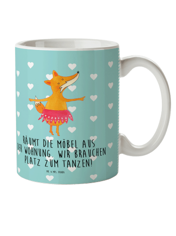 Mr. & Mrs. Panda Kindertasse Fuchs Ballerina mit Spruch in Türkis Pastell