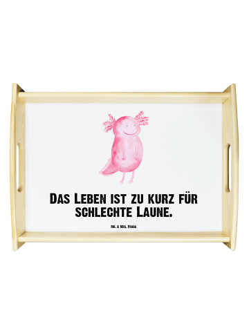 Mr. & Mrs. Panda tablett aus holz Axolotl Glücklich mit Spruch in Weiß