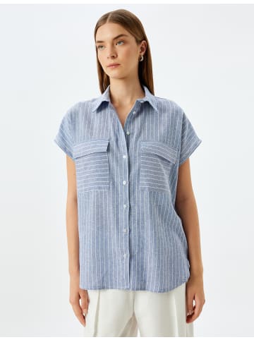 KOTON SHIRTS SS in Blau Gestreift