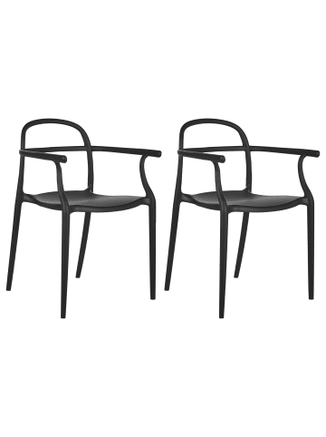 Beliani 2er-Set Gartenstuhl VIDOR in Schwarz