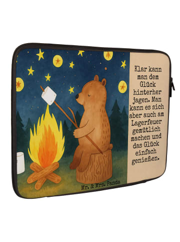 Mr. & Mrs. Panda Notebook Tasche Bär & Marienkäfer Lagerfeuer De... in Weiß