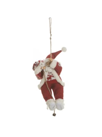 Atmosphera Créateur d'intérieur Weihnachtsmann am Seil, Weihnachtsdeko in Rot, (B) 14 x (H) 30 x (L) 17 cm