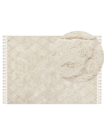 Beliani Kurzflor SILCHAR in Beige - (W) 140 x (H) 1.5 x (L) 200 cm