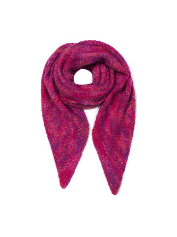 Faera Meliertes Dreieckstuch Strukturstricklook in Pink